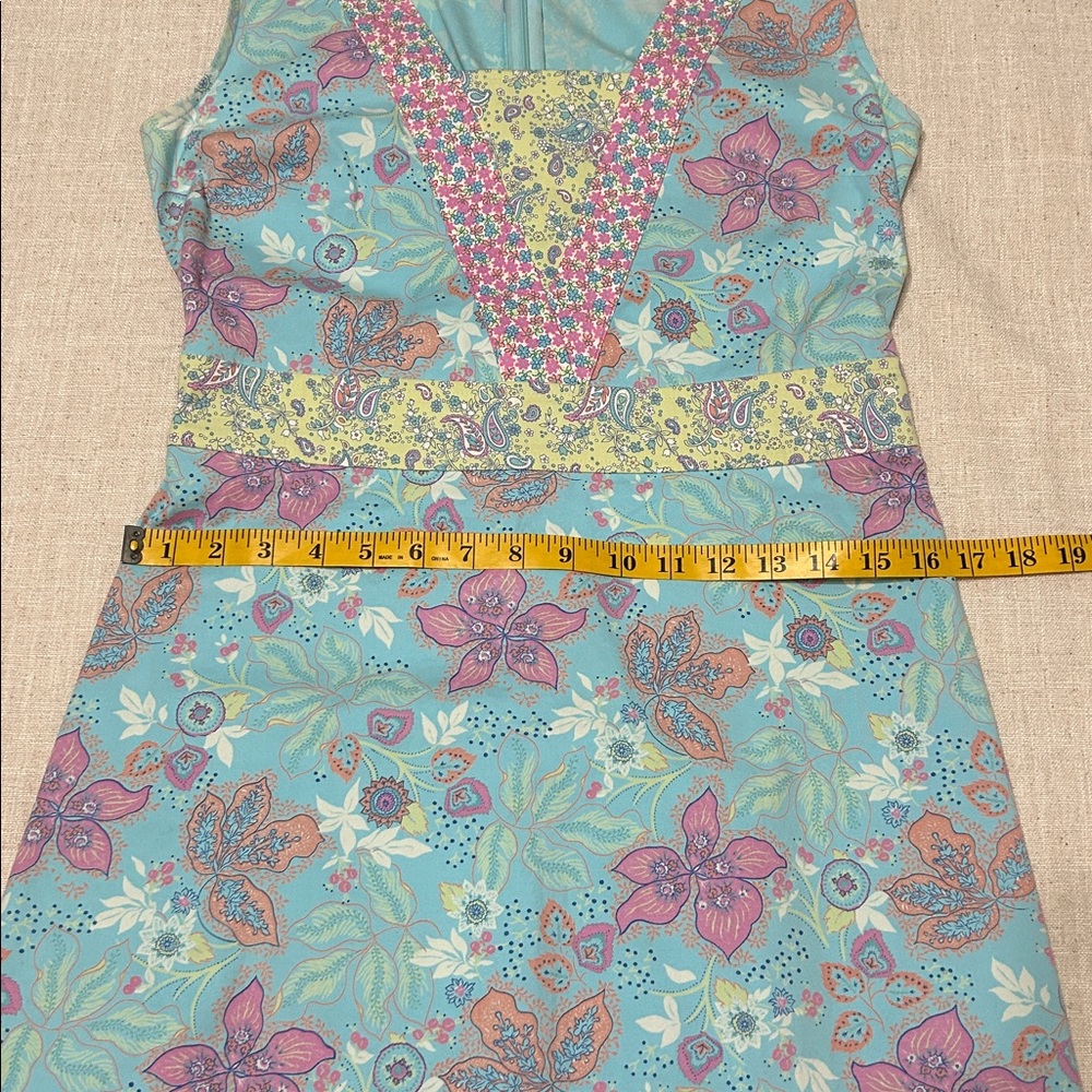 Hanna Andersson Dress Women’s 8 Blue/Pink Floral Midi Cottagecore Paisley - Picture 15 of 16